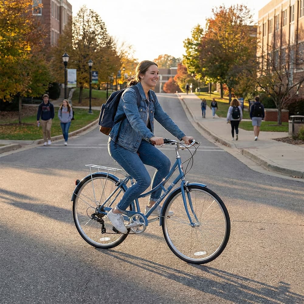 Tracer Osaka 700C 7 Speed Hybrid City Bike with Moon-Type Handlebar for Women - Chico USA, Inc.