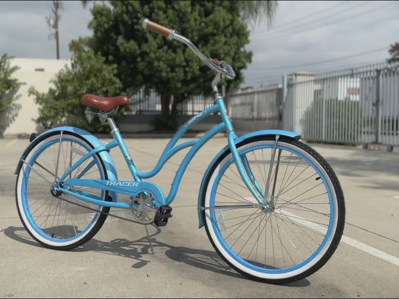 Tracer TAHA 26" Women's Beach Cruiser Bike with Shimano 7-Speed and Alloy Rims