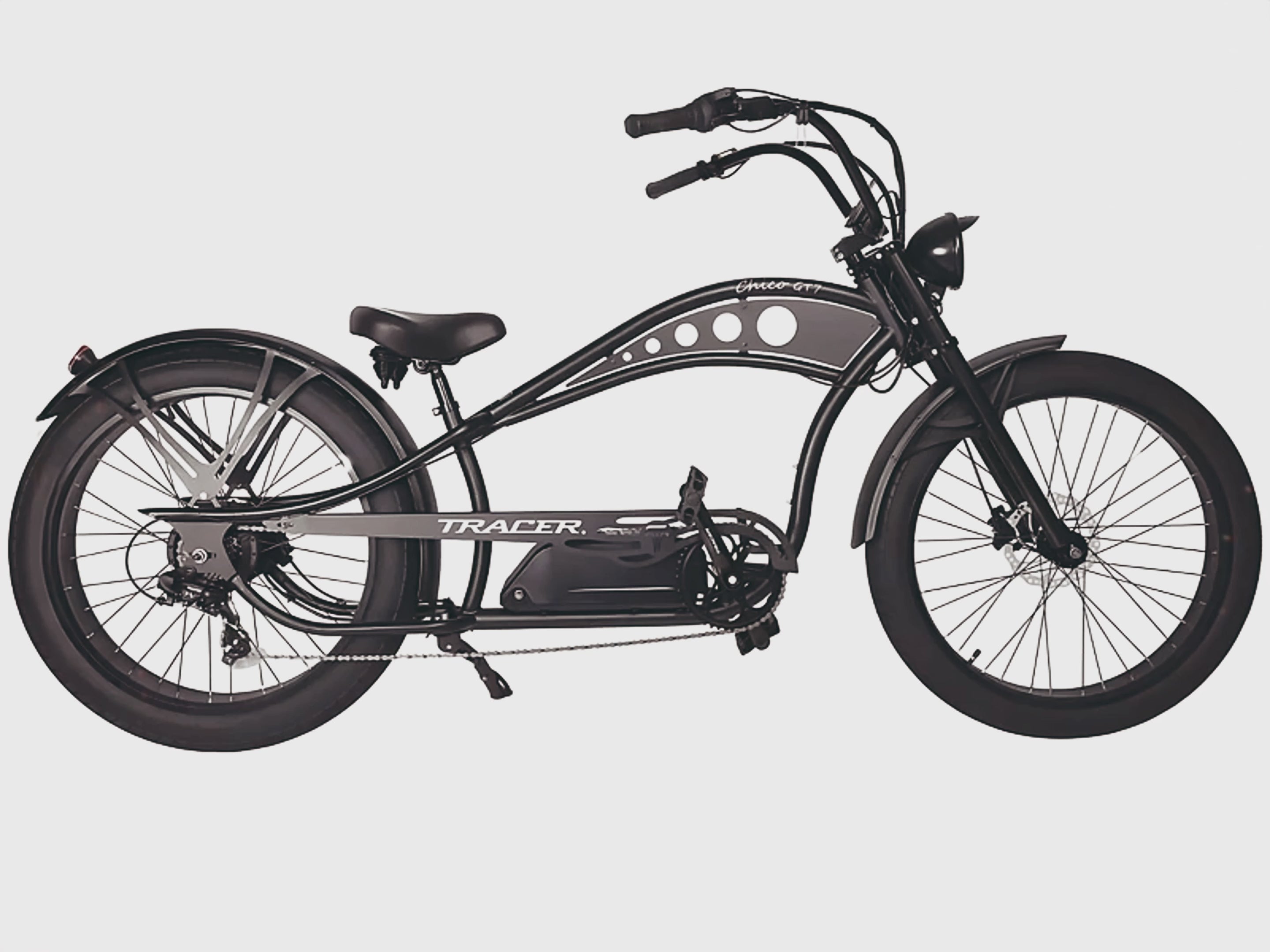 Load video: Tracer Chico GT7 750W Stretch Cruiser E-Bike