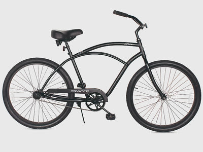 Tracer ACE 26" Beach Cruiser Bike for Men, Single Speed, Hi-ten Steel Frame, Black, 26" Tires