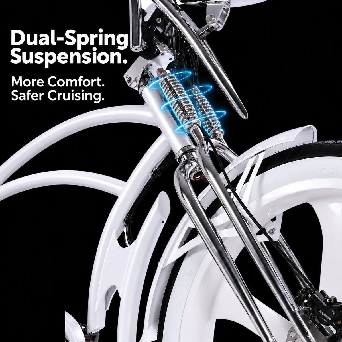 Tracer Raptor Pro DS 800W Chopper Style Stretch Cruiser Bike - Chico USA, Inc.