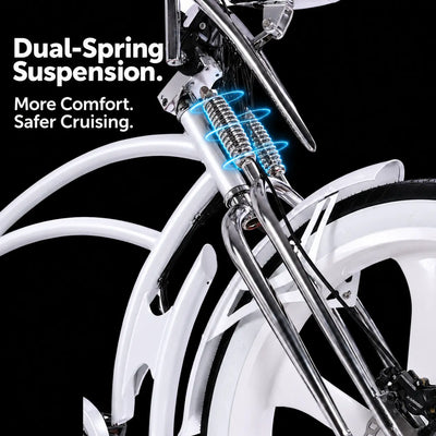Tracer Raptor Pro DS 800W Chopper Style Stretch Cruiser Bike - Chico USA, Inc.