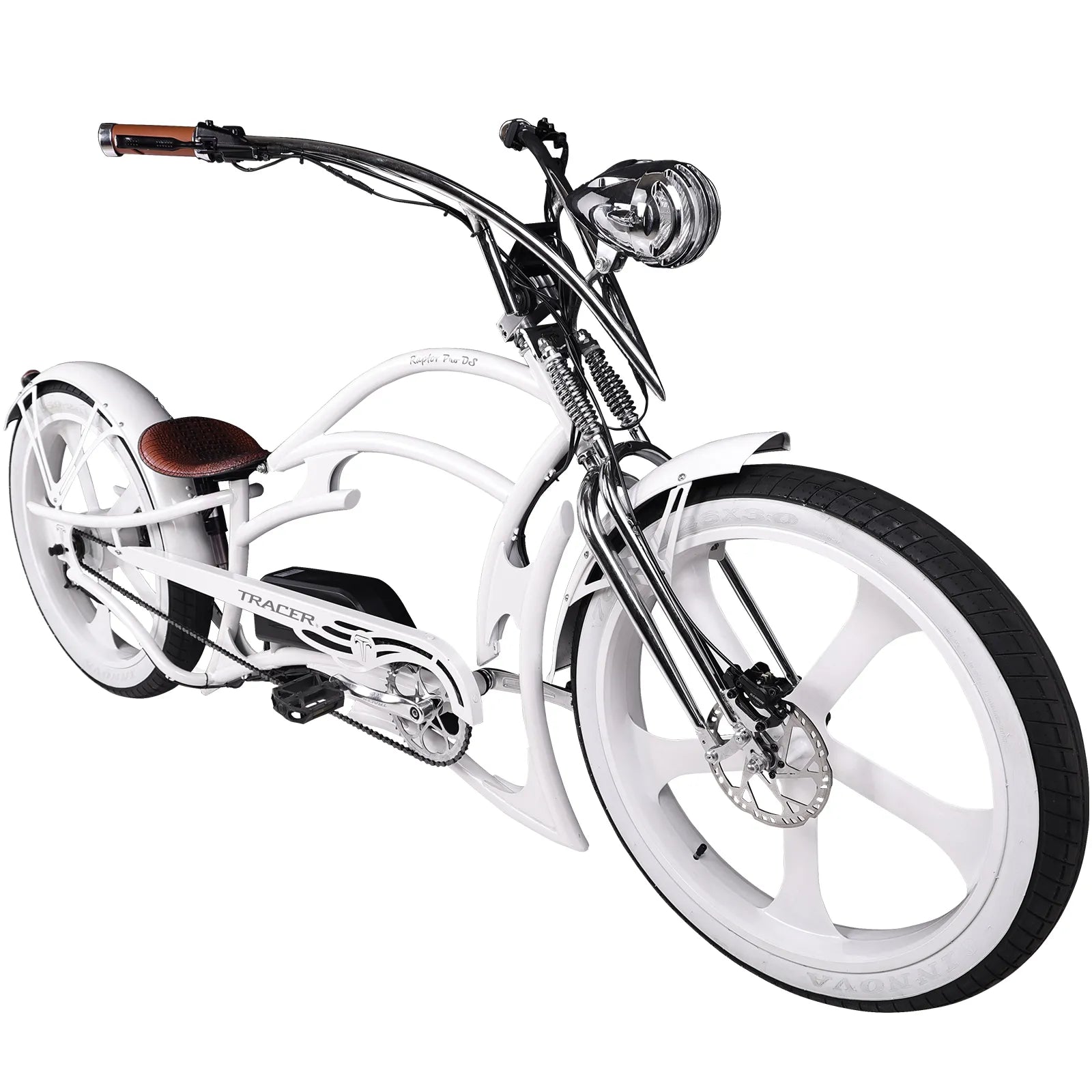 Tracer Raptor Pro DS 800W Chopper Style Stretch Cruiser Bike - Chico USA, Inc.