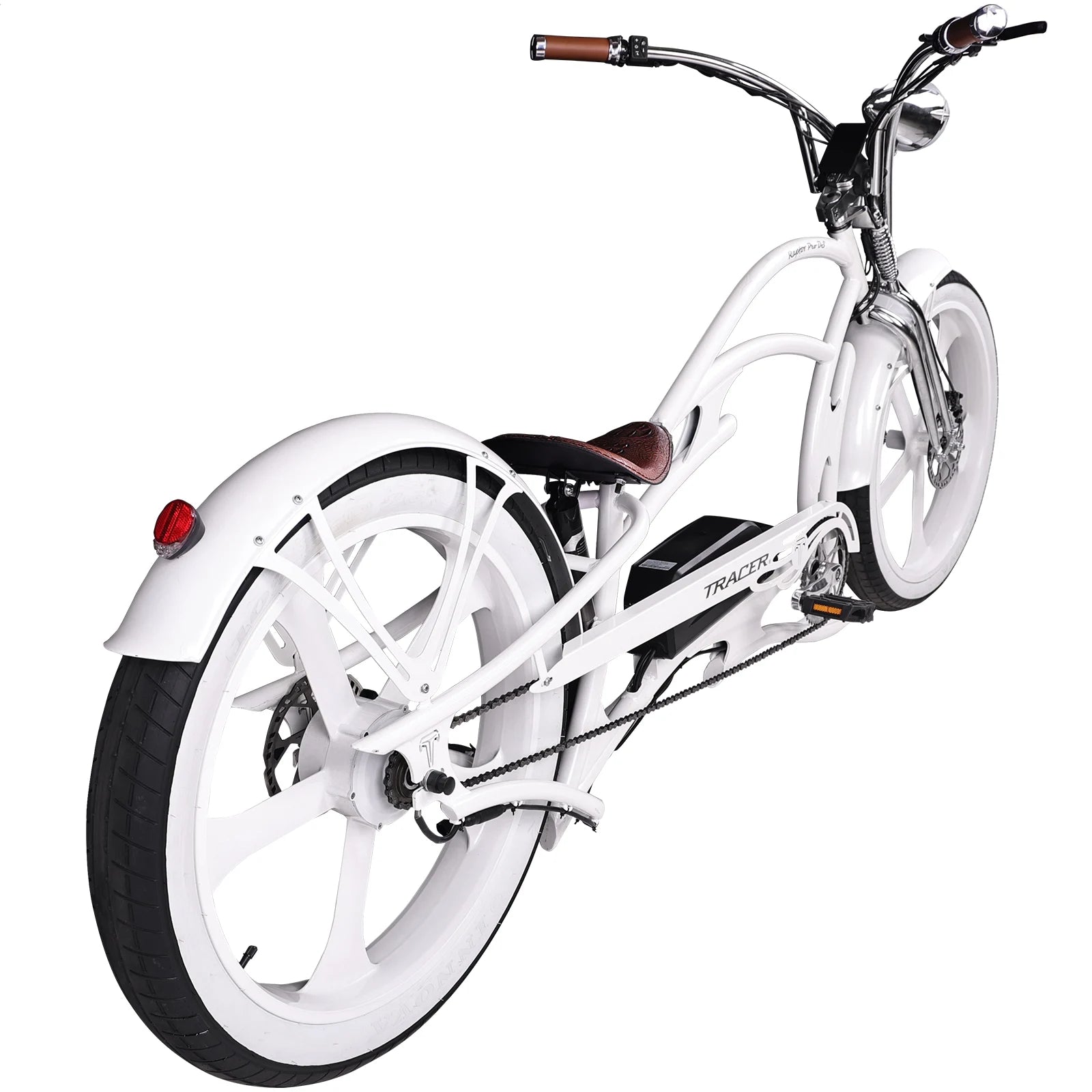 Tracer Raptor Pro DS 800W Chopper Style Stretch Cruiser Bike - Chico USA, Inc.