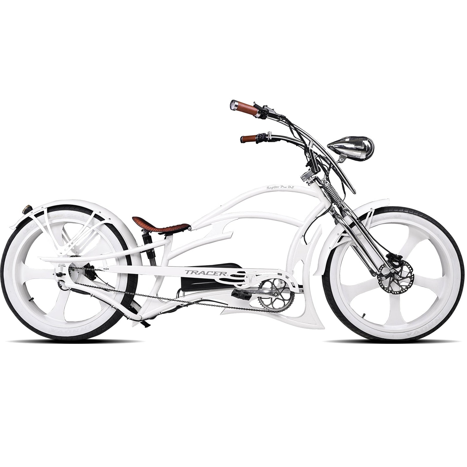 Tracer Raptor Pro DS 800W Chopper Style Stretch Cruiser Bike - Chico USA, Inc.