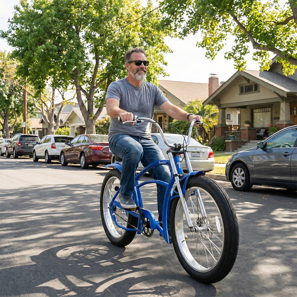 Tracer Santak GT 26" Chopper Stretch Cruiser Fat Tire Bike, Single Speed - Chico USA, Inc.