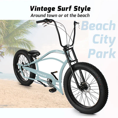 Tracer Bikes | Tracer Siena GT 26'' Chopper Stretch Cruiser Fat Tire Bike with Hi-Rise Handlebars, 1 Speed/7 Speed, Multiple Colors |  Chico USA, Inc. 