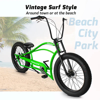 Tracer Bikes | Tracer Siena GT 26'' Chopper Stretch Cruiser Fat Tire Bike with Hi-Rise Handlebars, 1 Speed/7 Speed, Multiple Colors |  Chico USA, Inc. 