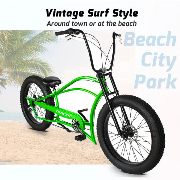 Tracer Bikes | Tracer Siena GT 26'' Chopper Stretch Cruiser Fat Tire Bike with Hi-Rise Handlebars, 1 Speed/7 Speed, Multiple Colors |  Chico USA, Inc. 