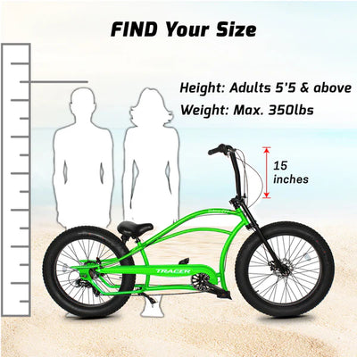 Tracer Bikes | Tracer Siena GT 26'' Chopper Stretch Cruiser Fat Tire Bike with Hi-Rise Handlebars, 1 Speed/7 Speed, Multiple Colors |  Chico USA, Inc. 