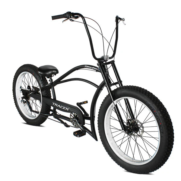 Tracer Siena GT 26'' Chopper Stretch Cruiser Fat Tire Bike with Hi-Rise Handlebars, 1 Speed/7 Speed, Multiple Colors - Chico USA, Inc.