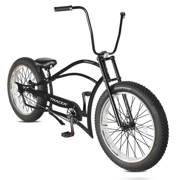 Tracer Siena GT 26'' Chopper Stretch Cruiser Fat Tire Bike with Hi-Rise Handlebars, 1 Speed/7 Speed, Multiple Colors - Chico USA, Inc.