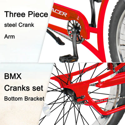 Tracer Siena GT 26'' Chopper Stretch Cruiser Fat Tire Bike with Hi-Rise Handlebars, 1 Speed/7 Speed, Multiple Colors - Chico USA, Inc.