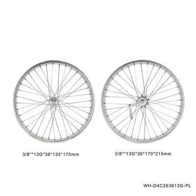 Tracer Bikes | Tracer WH-D4C263613-PL Double Polished Fat Rim Wheelset with Coaster Brake, Chrome Spokes |  Chico USA, Inc. 