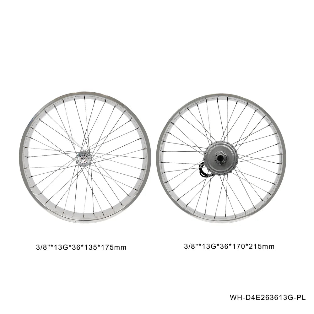 Tracer Bikes | Tracer WH-D4E263613-PL 26" Double Polished Fat Rim Wheelset with 48V 800W Motor, Disc Brake Compatible |  Chico USA, Inc. 