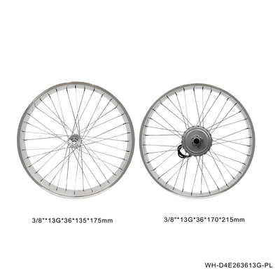 Tracer Bikes | Tracer WH-D4E263613-PL 26" Double Polished Fat Rim Wheelset with 48V 800W Motor, Disc Brake Compatible |  Chico USA, Inc. 