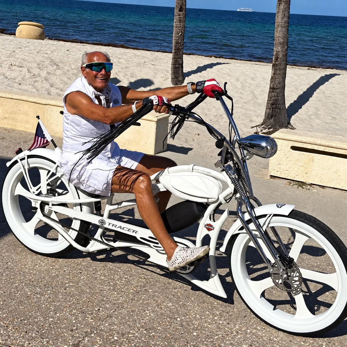 Tracer Raptor Pro DS 800W Chopper Style Stretch Cruiser Bike - Chico USA, Inc.